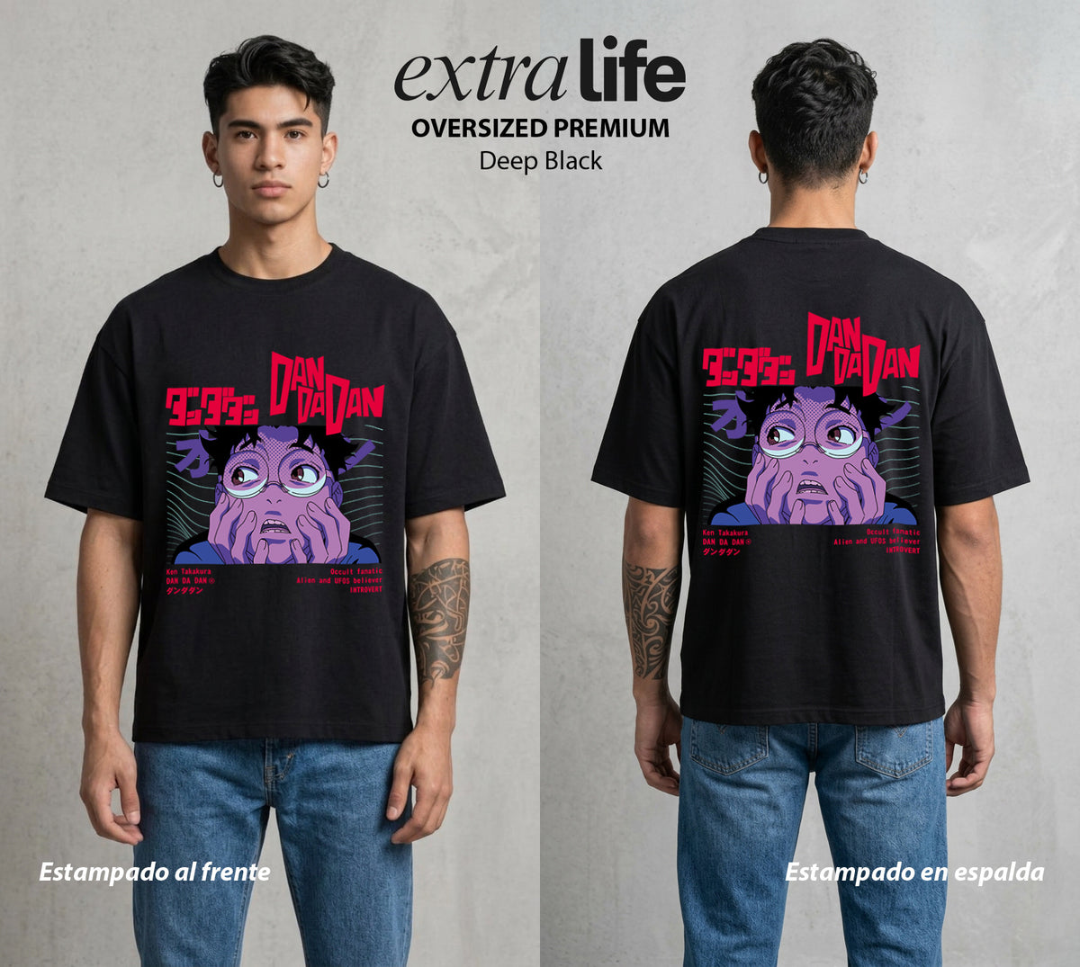 Lo Paranormal Cotidiano | El Chico del Ocultismo #00584 - Playera Oversized Premium | Deep Black - Foto en modelo