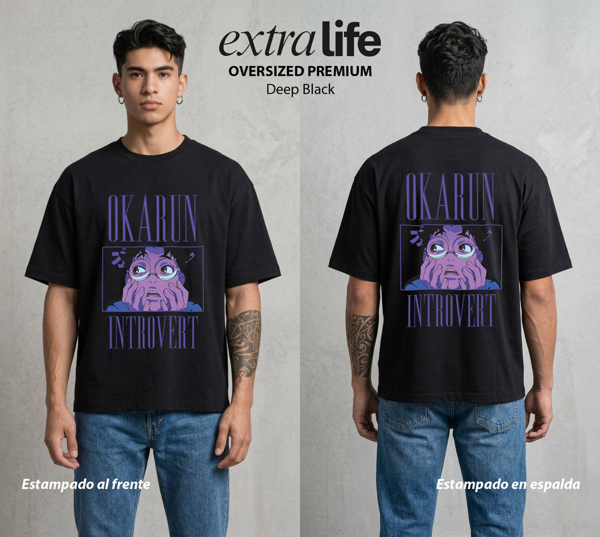 Lo Paranormal Cotidiano | El Que Cree en Todo #00585 - Playera Oversized Premium | Deep Black - Foto en modelo