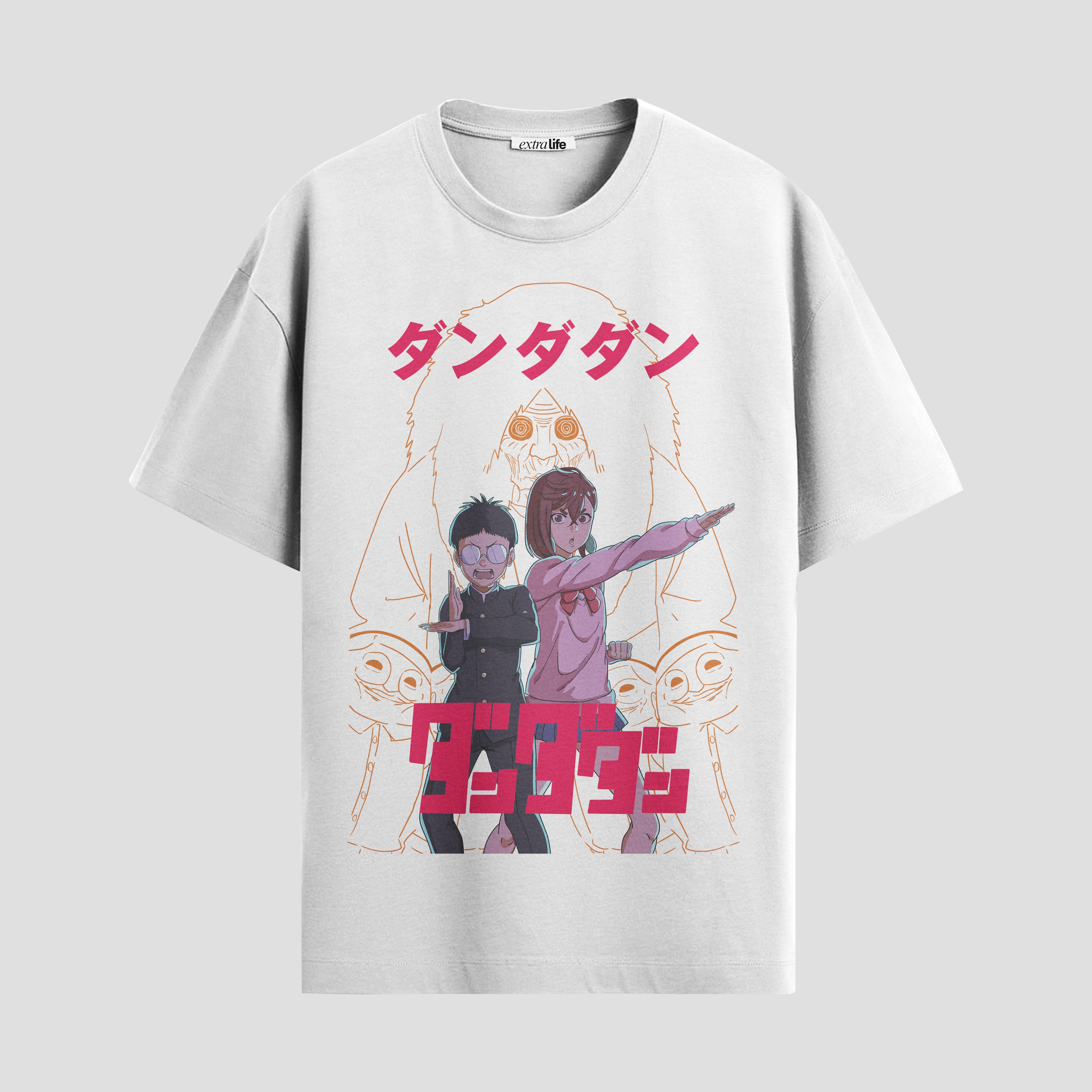 Playera urbana de anime y gaming ExtraLife MX, corte Standard Fit unisex ligero y transpirable en color Deep Black y Pure White, ropa de uso diario para gym y casual.