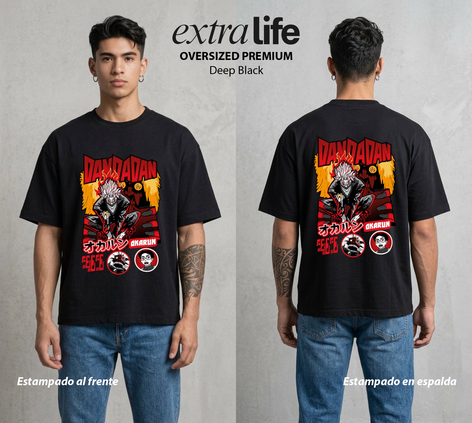 Lo Paranormal Cotidiano | El Viento Sobrenatural #00588 - Playera Oversized Premium | Deep Black - Foto en modelo