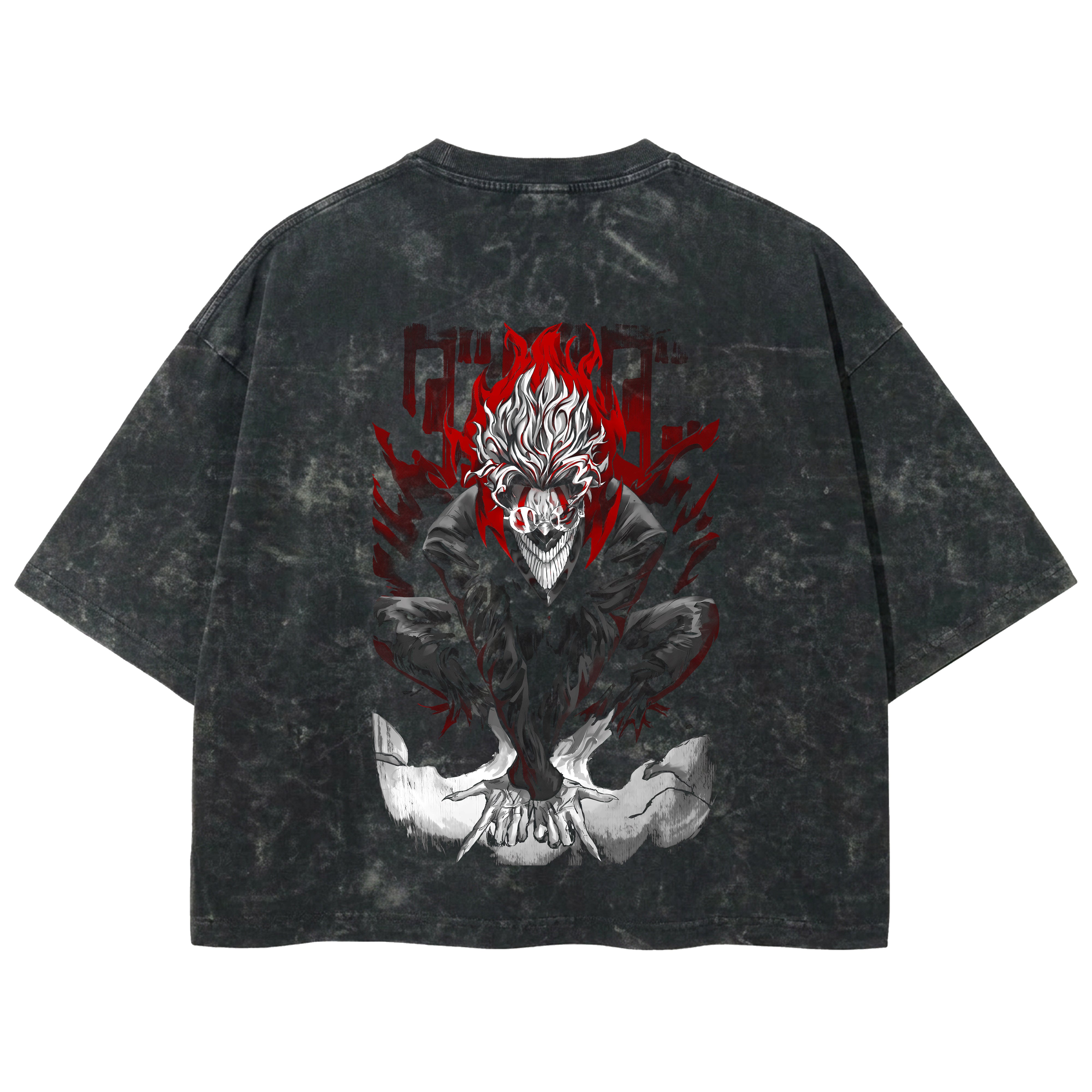 Playera streetwear premium de anime y gaming ExtraLife MX, corte boxy deluxe mineral wash heavyweight en color Acid Wash, moda urbana mexicana de culto.