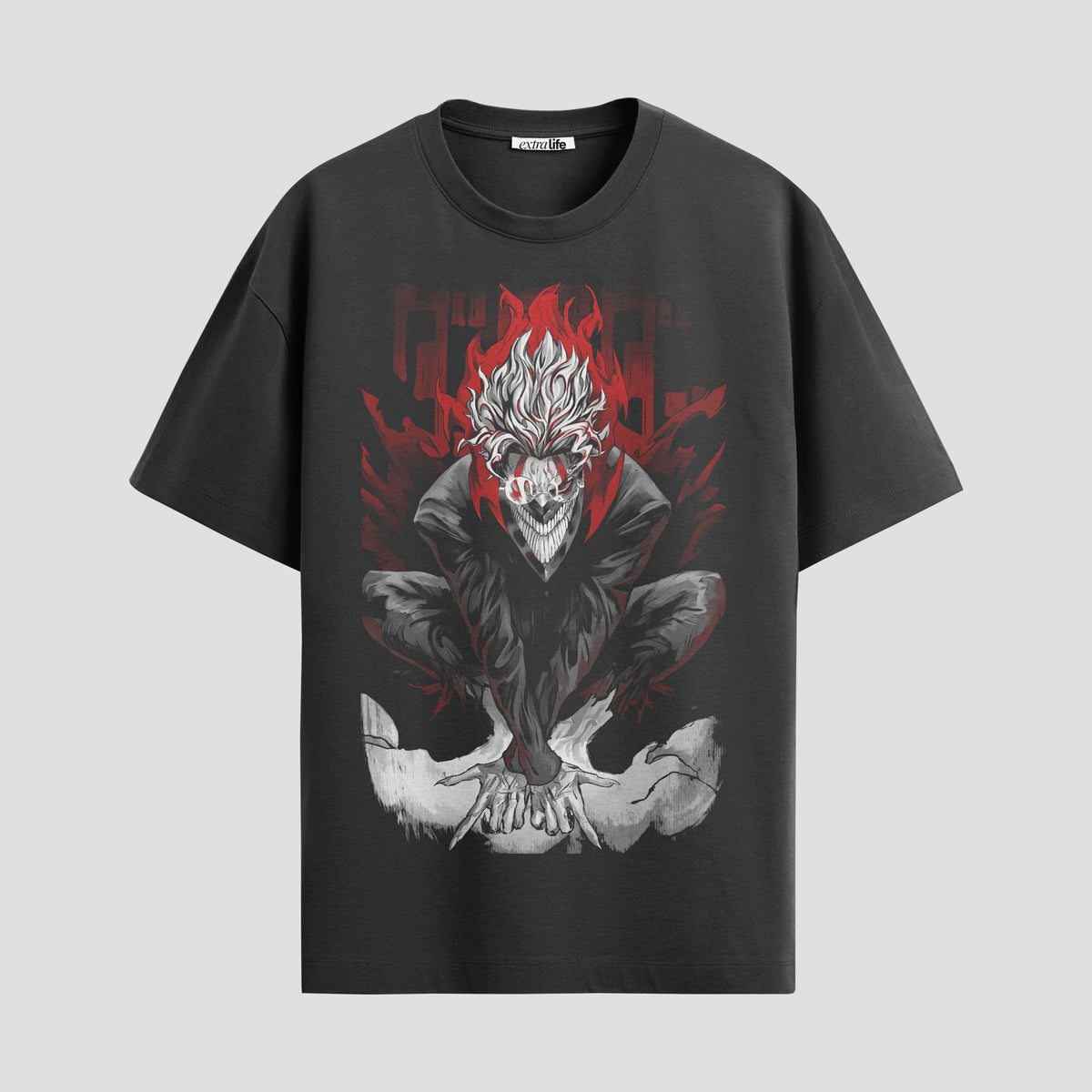Playera urbana de anime y gaming ExtraLife MX, corte Classic Premium unisex ligero y transpirable en color Deep Black y Pure White, ropa de uso diario para gym y casual.