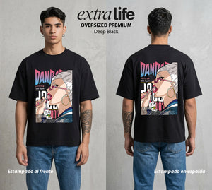 Lo Paranormal Cotidiano | La Abuela del Poder #00591 - Playera Oversized Premium | Deep Black - Foto en modelo