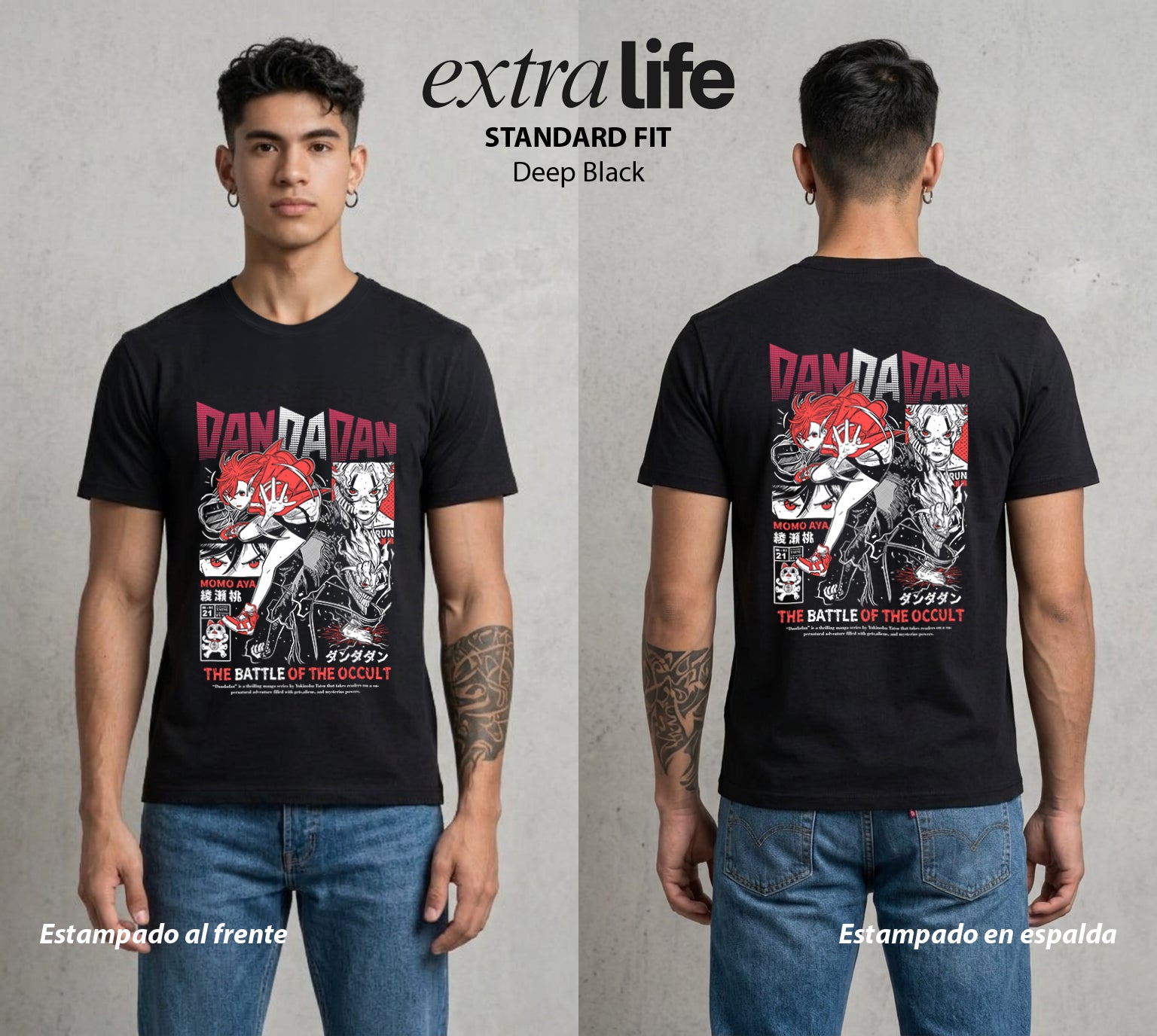 Lo Paranormal Cotidiano | La Batalla del Misterio #00594 - Playera Standard Fit | Deep Black - Foto en modelo