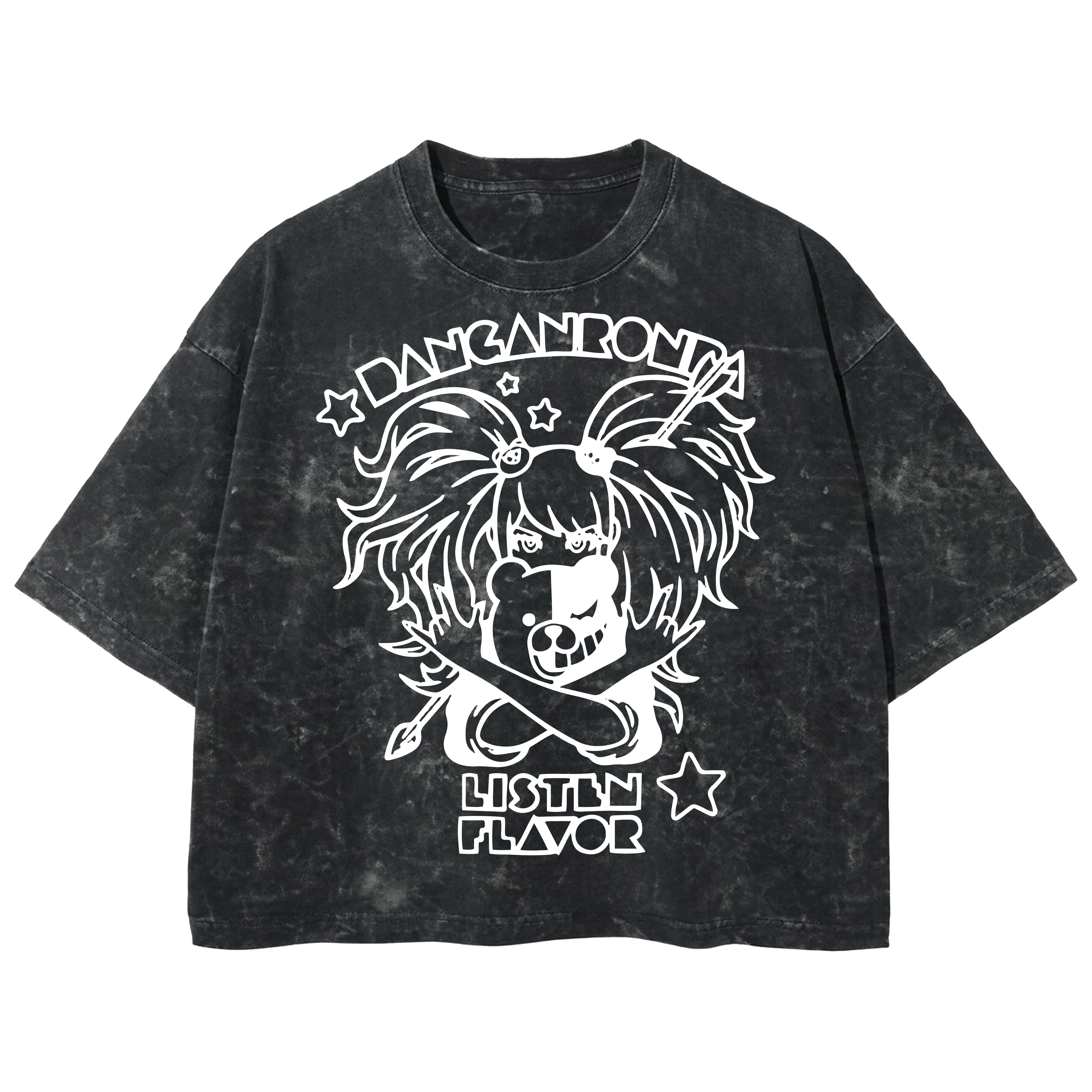 Playera streetwear premium de anime y gaming ExtraLife MX, corte boxy deluxe mineral wash heavyweight en color Acid Wash, moda urbana mexicana de culto.