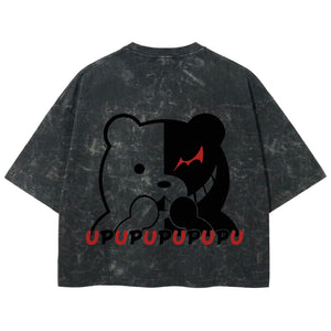 Playera streetwear premium de anime y gaming ExtraLife MX, corte boxy deluxe mineral wash heavyweight en color Acid Wash, moda urbana mexicana de culto.