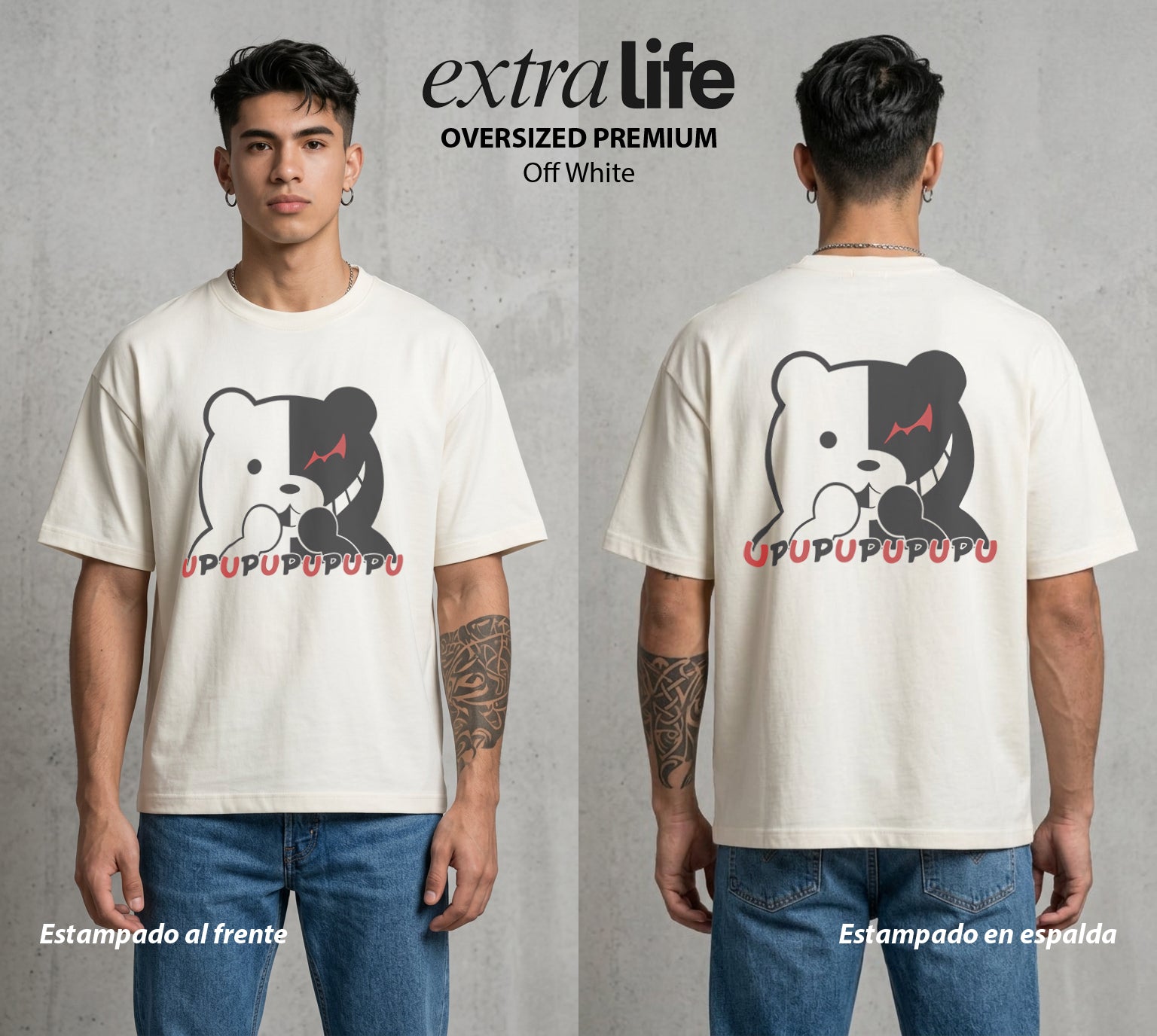 El Juicio Final Escolar | El Master del Juicio #00604 - Playera Oversized Premium | Off White - Foto en modelo