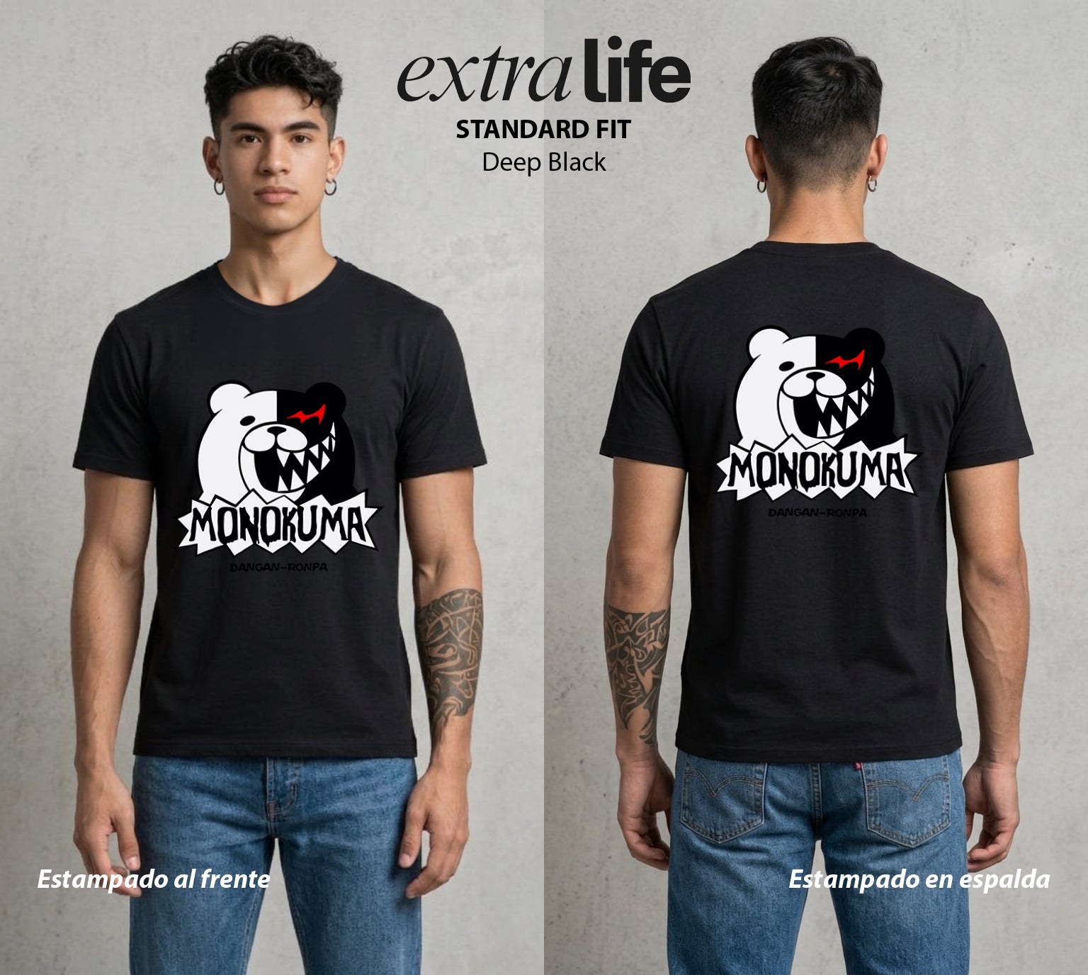 El Juicio Final Escolar | El Osito del Caos #00606 - Playera Standard Fit | Deep Black - Foto en modelo