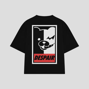 Playera streetwear premium de anime y gaming ExtraLife MX, corte oversized drop shoulder ligero y fresco en color Deep Black y Off-White, moda urbana mexicana de culto.