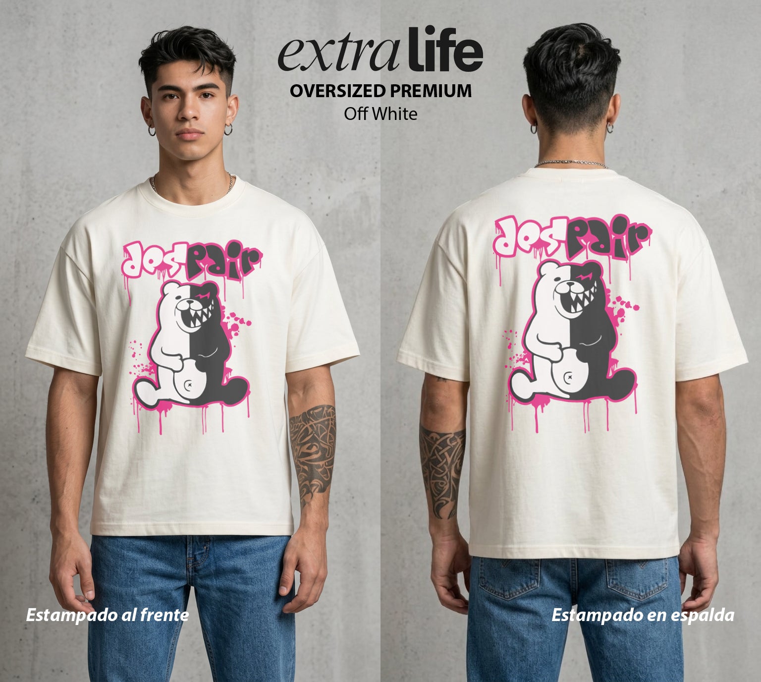 El Juicio Final Escolar | El Master del Juicio #00609 - Playera Oversized Premium | Off White - Foto en modelo