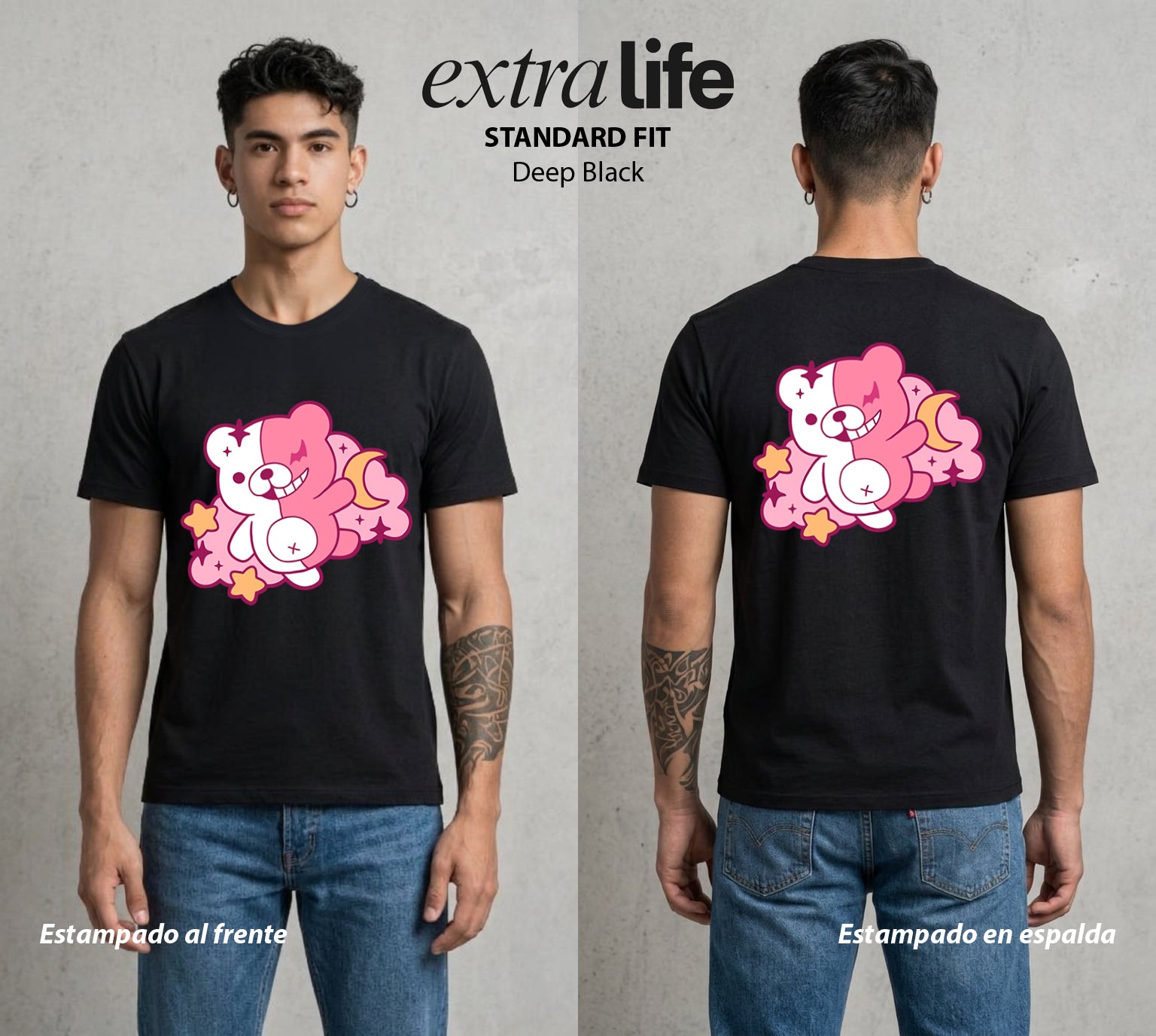 El Juicio Final Escolar | El Osito de la Desesperanza #00611 - Playera Standard Fit | Deep Black - Foto en modelo