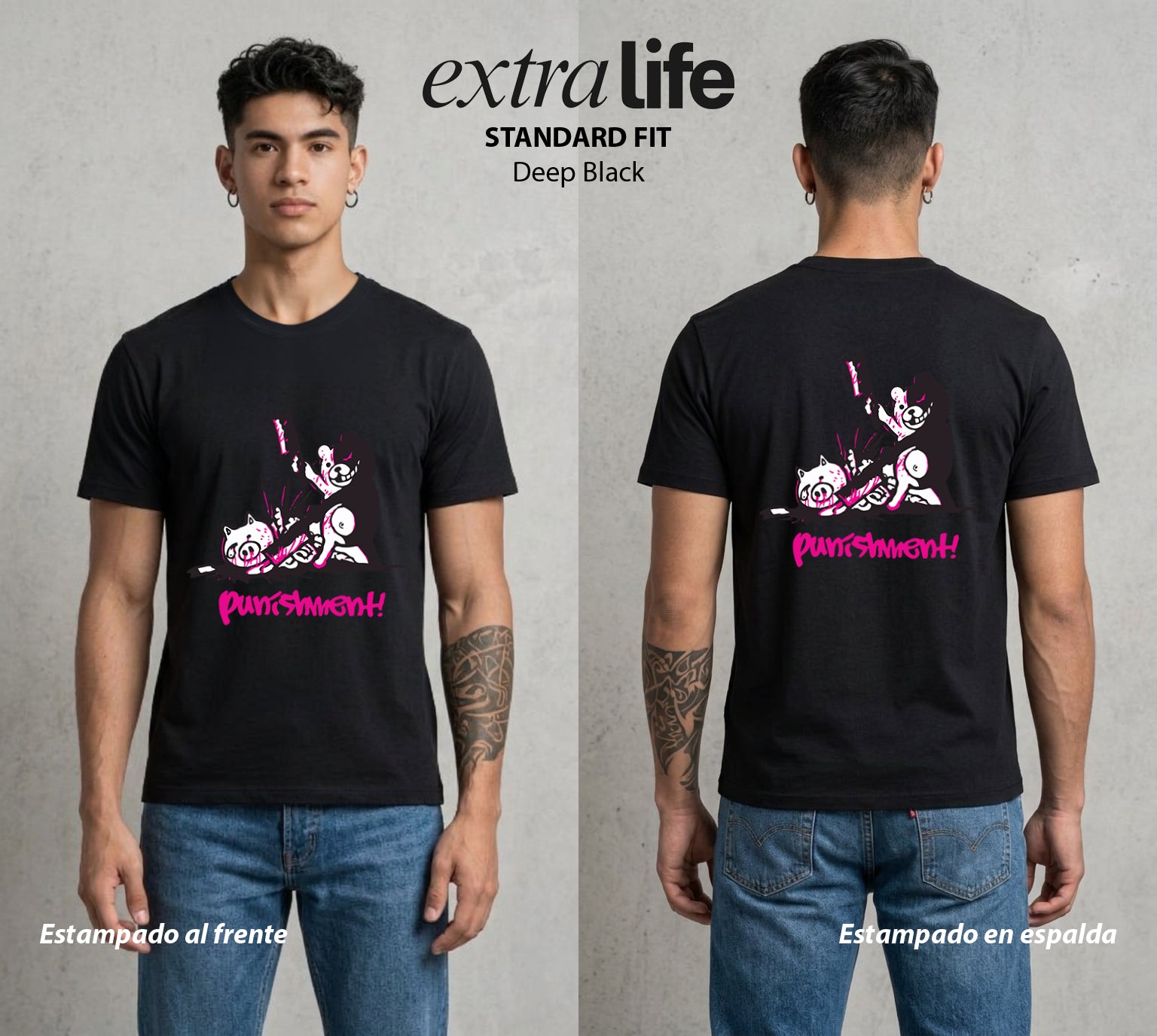 El Juicio Final Escolar | El Castigo Final #00612 - Playera Standard Fit | Deep Black - Foto en modelo
