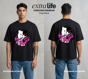 El Juicio Final Escolar | El Caos del Coeficiente #00614 - Playera Oversized Premium | Deep Black - Foto en modelo