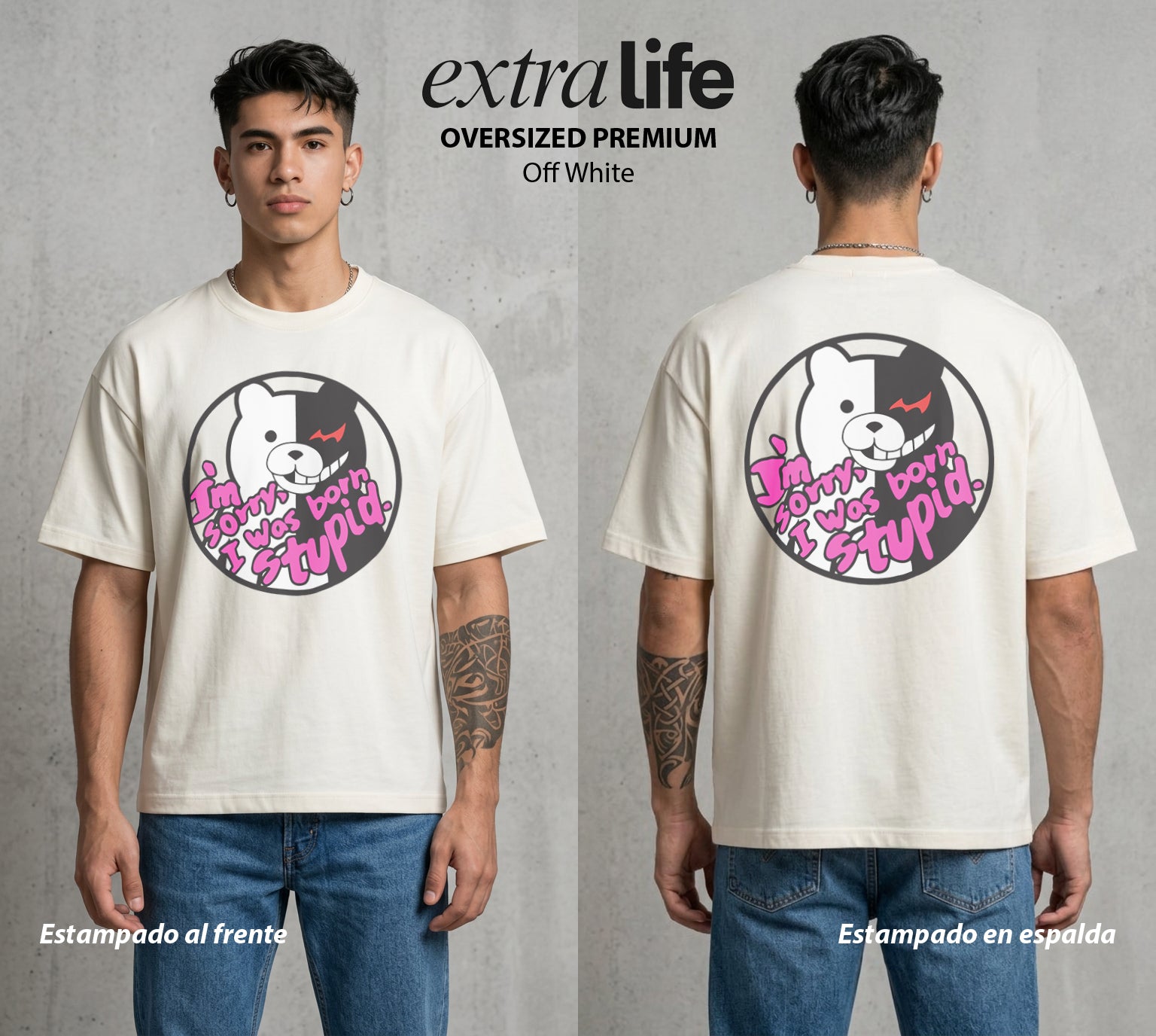 El Juicio Final Escolar | El Caos del Coeficiente #00614 - Playera Oversized Premium | Off White - Foto en modelo