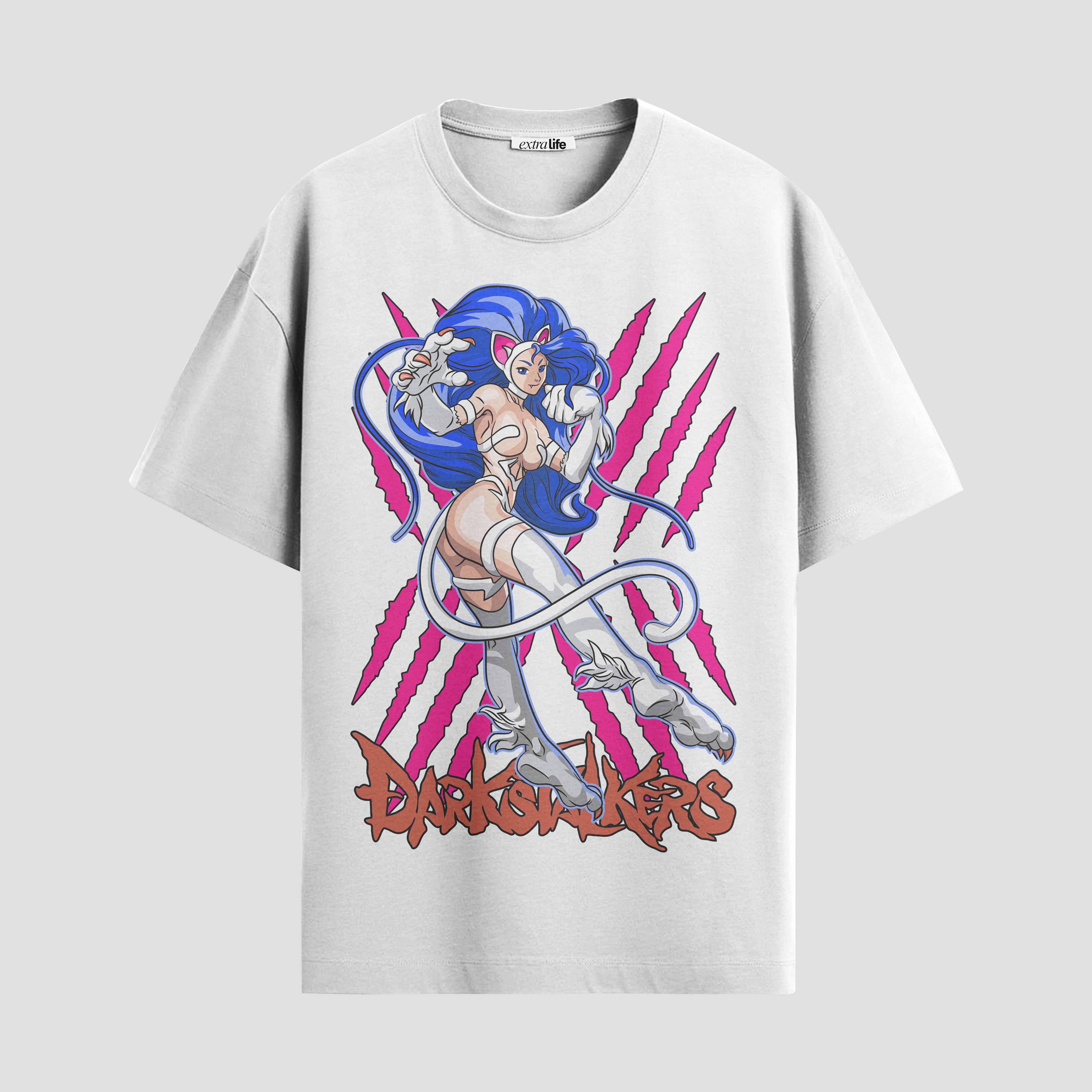 Playera urbana de anime y gaming ExtraLife MX, corte Standard Fit unisex ligero y transpirable en color Deep Black y Pure White, ropa de uso diario para gym y casual.