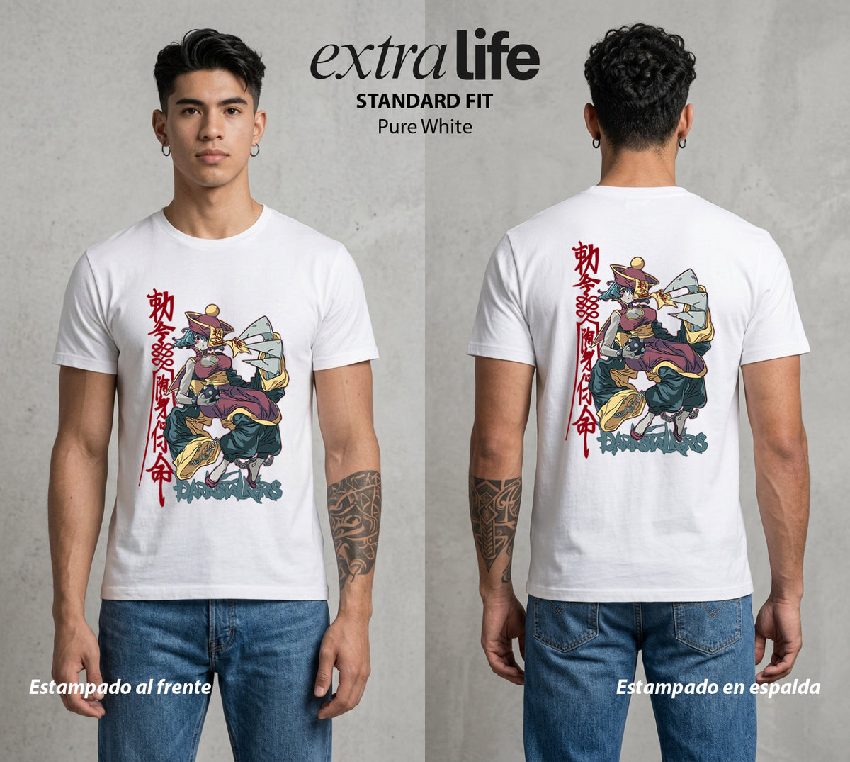 La Noche de los Acechadores | Darkstalkers Hsien Ko #00619 - Playera Classic Premium | Pure White - Foto en modelo