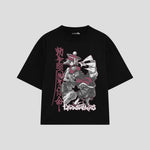 Playera streetwear premium de anime y gaming ExtraLife MX, corte oversized drop shoulder ligero y fresco en color Deep Black y Off-White, moda urbana mexicana de culto.