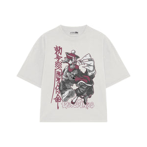 Playera streetwear premium de anime y gaming ExtraLife MX, corte oversized drop shoulder ligero y fresco en color Deep Black y Off-White, moda urbana mexicana de culto.
