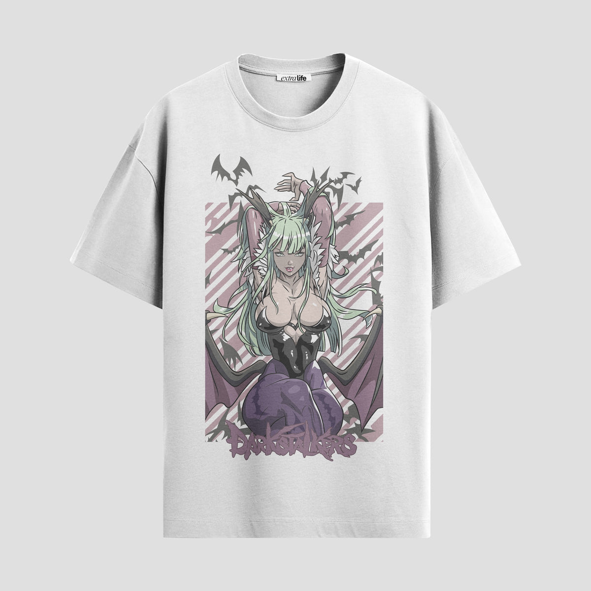 Playera urbana de anime y gaming ExtraLife MX, corte Classic Premium unisex ligero y transpirable en color Deep Black y Pure White, ropa de uso diario para gym y casual.