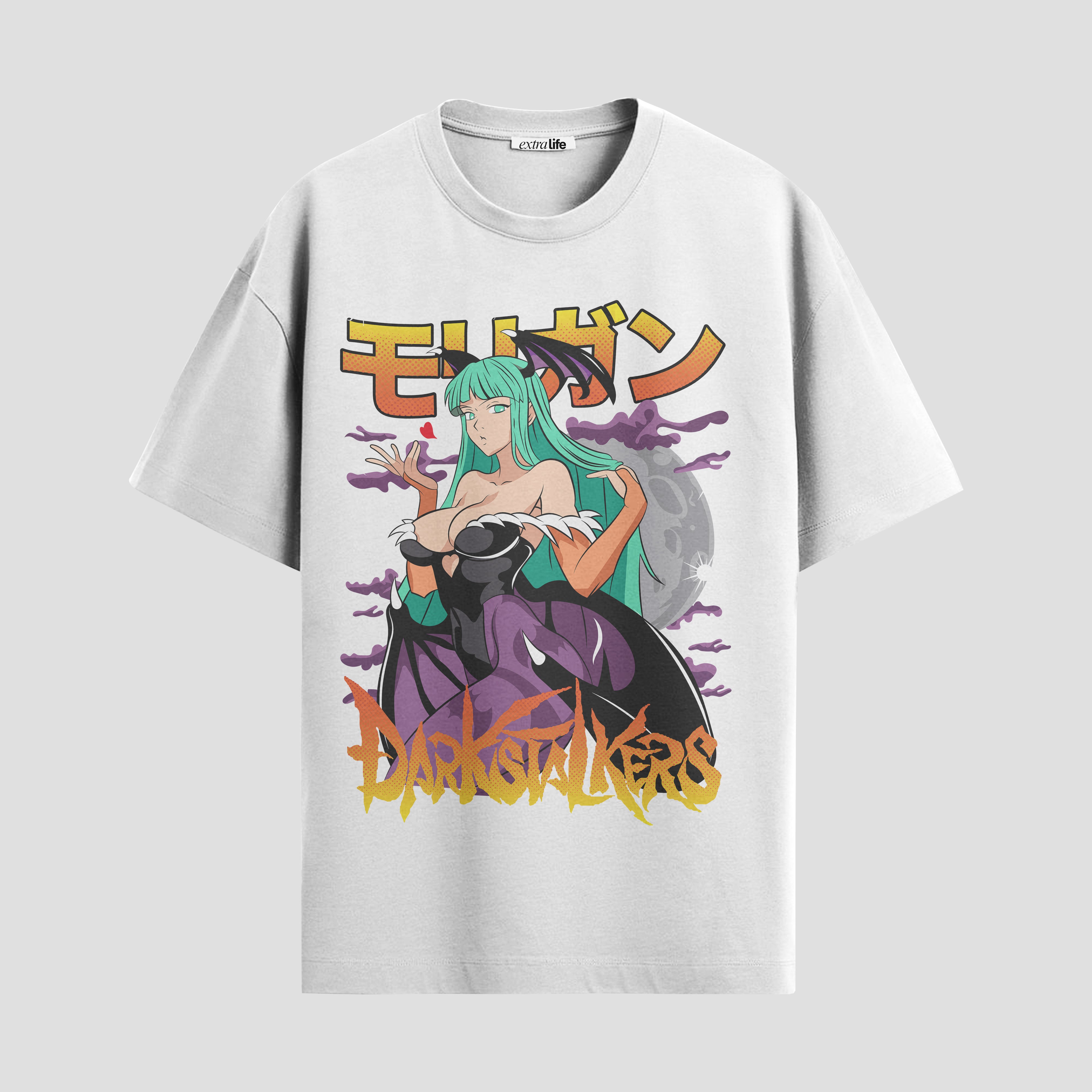 Playera urbana de anime y gaming ExtraLife MX, corte Standard Fit unisex ligero y transpirable en color Deep Black y Pure White, ropa de uso diario para gym y casual.
