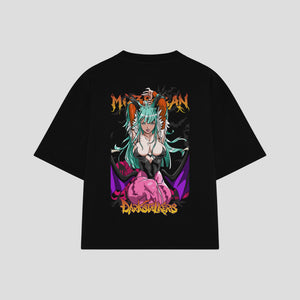 Playera streetwear premium de anime y gaming ExtraLife MX, corte oversized drop shoulder ligero y fresco en color Deep Black y Off-White, moda urbana mexicana de culto.