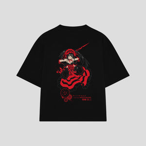 Playera streetwear premium de anime y gaming ExtraLife MX, corte oversized drop shoulder ligero y fresco en color Deep Black y Off-White, moda urbana mexicana de culto.