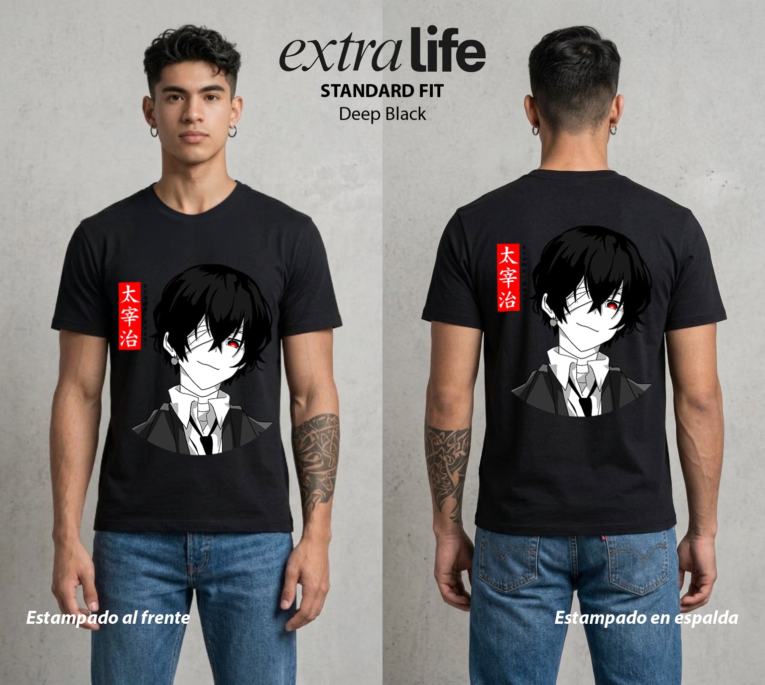 Los Detectives Literarios | Mortalidad como Arte #00637 - Playera Standard Fit | Deep Black - Foto en modelo