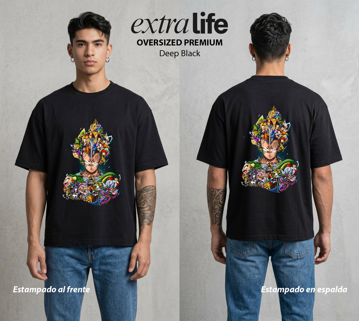 El Poder de las Esferas | Las Esferas Originales #00639 - Playera Oversized Premium | Deep Black - Foto en modelo