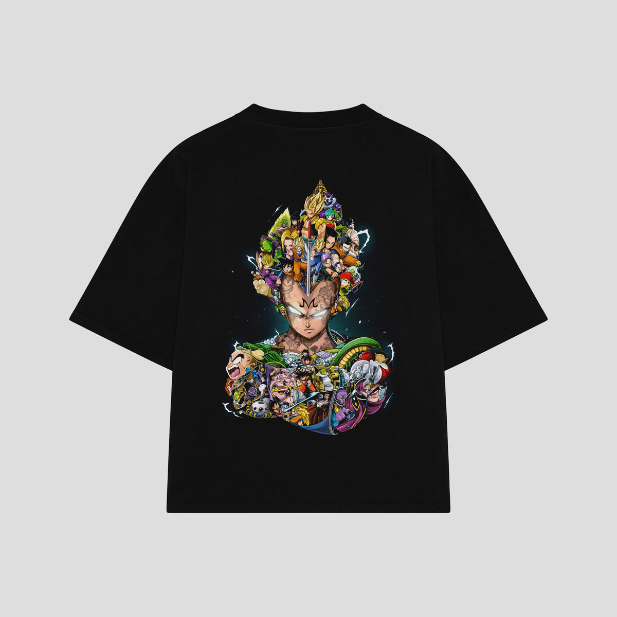 Playera streetwear premium de anime y gaming ExtraLife MX, corte oversized drop shoulder ligero y fresco en color Deep Black y Off-White, moda urbana mexicana de culto.