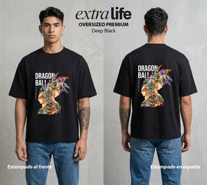 El Poder de las Esferas | El Origen del Poder #00642 - Playera Oversized Premium | Deep Black - Foto en modelo