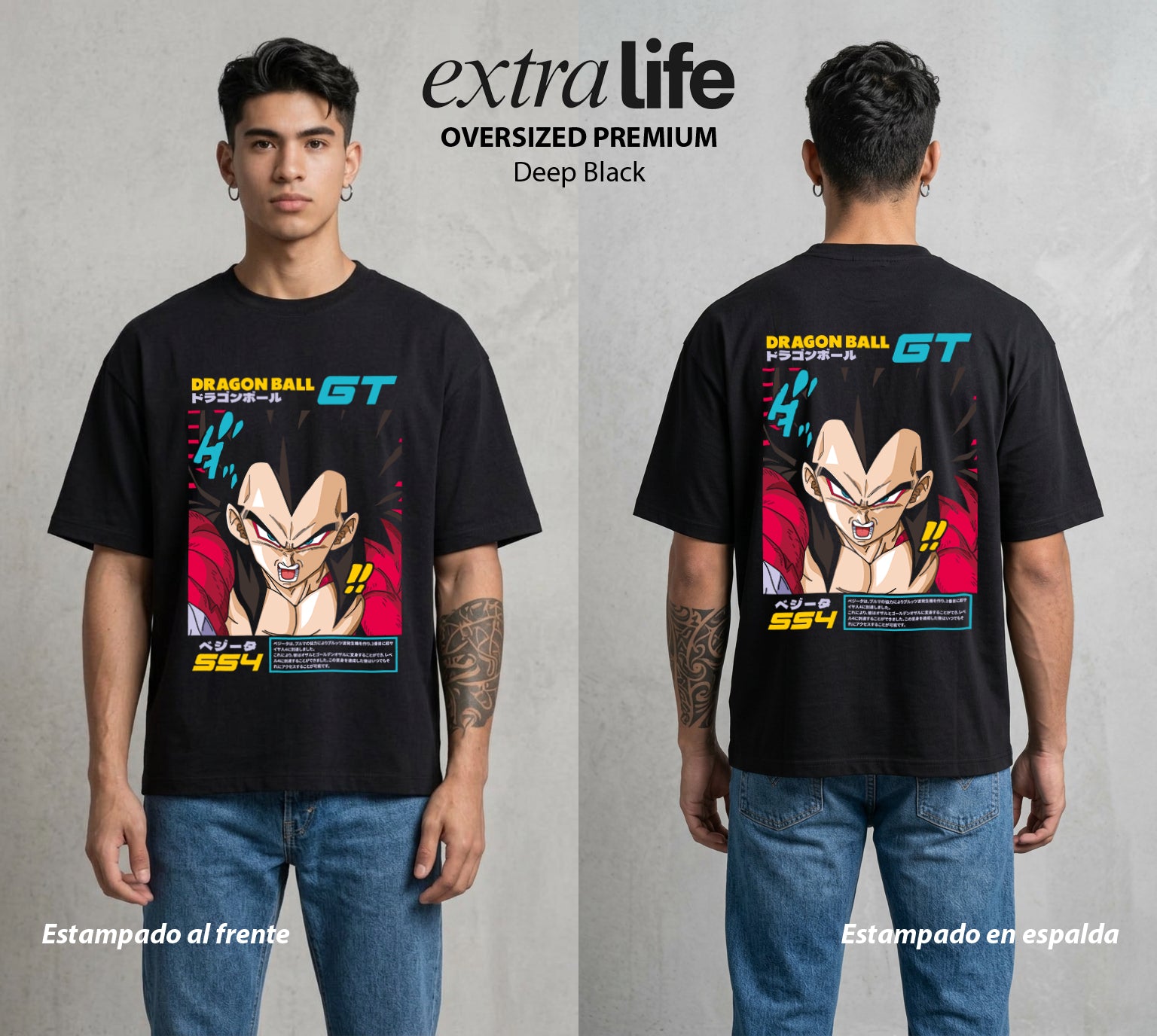 El Poder de las Esferas | El Principe del Tour #00648 - Playera Oversized Premium | Deep Black - Foto en modelo