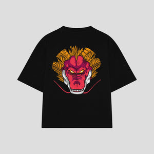 Playera streetwear premium de anime y gaming ExtraLife MX, corte oversized drop shoulder ligero y fresco en color Deep Black y Off-White, moda urbana mexicana de culto.