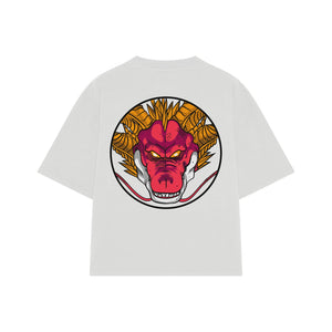 Playera streetwear premium de anime y gaming ExtraLife MX, corte oversized drop shoulder ligero y fresco en color Deep Black y Off-White, moda urbana mexicana de culto.