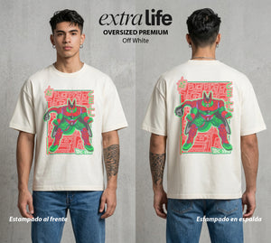 El Poder de las Esferas | La Perfeccion Genetica #00651 - Playera Oversized Premium | Off White - Foto en modelo