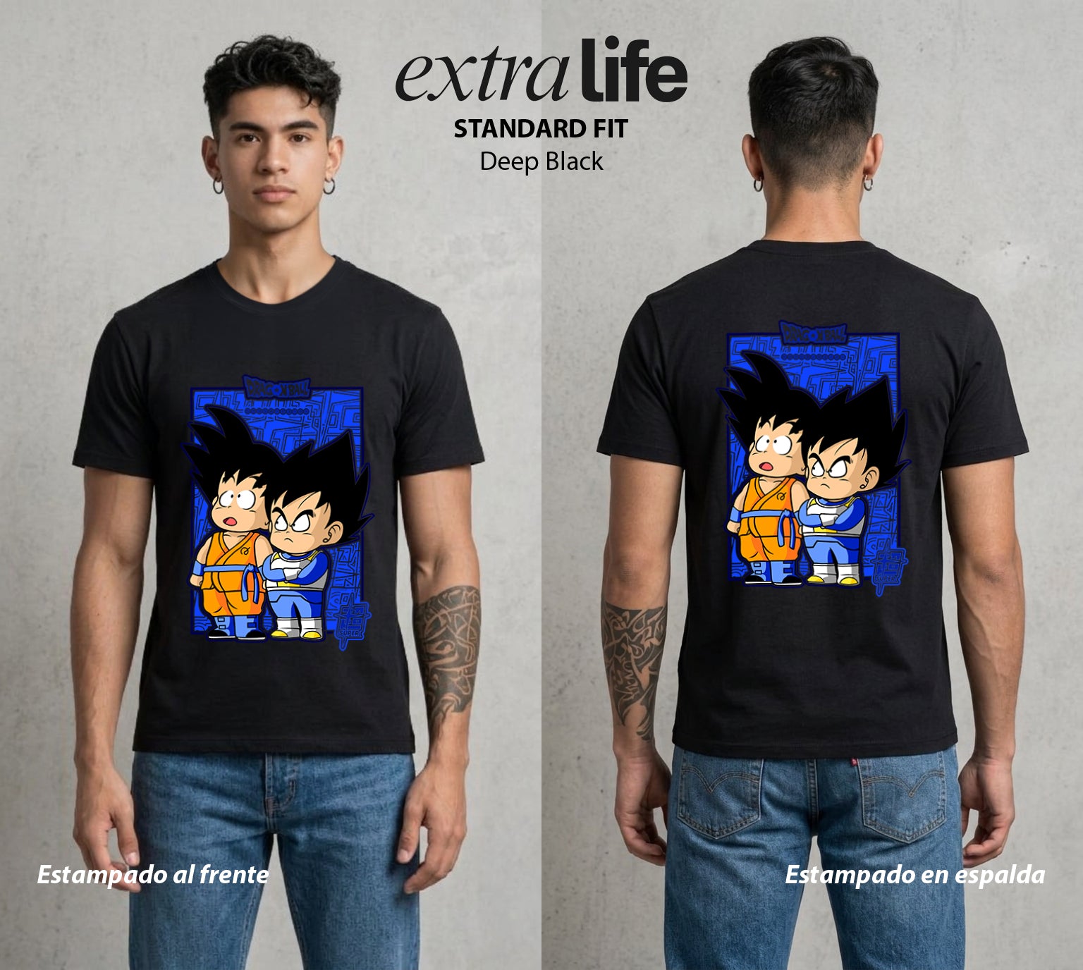 El Poder de las Esferas | El Principe Caido #00655 - Playera Standard Fit | Deep Black - Foto en modelo