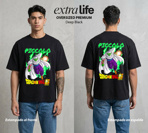 El Poder de las Esferas | El Guardian Namekiano #00658 - Playera Oversized Premium | Deep Black - Foto en modelo