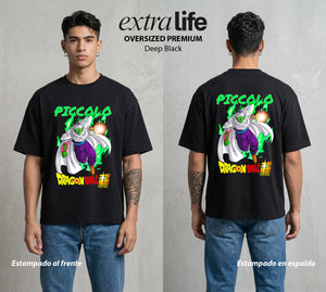 El Poder de las Esferas | El Guardian Namekiano #00658 - Playera Oversized Premium | Deep Black - Foto en modelo