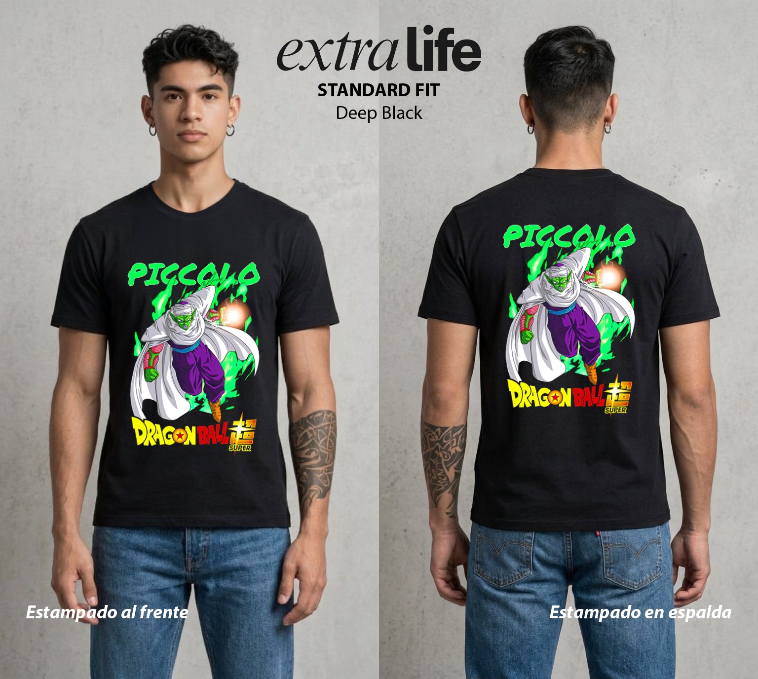 El Poder de las Esferas | El Guardian Namekiano #00658 - Playera Standard Fit | Deep Black - Foto en modelo