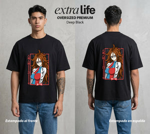 El Poder de las Esferas | El Corazon de Acero #00663 - Playera Oversized Premium | Deep Black - Foto en modelo
