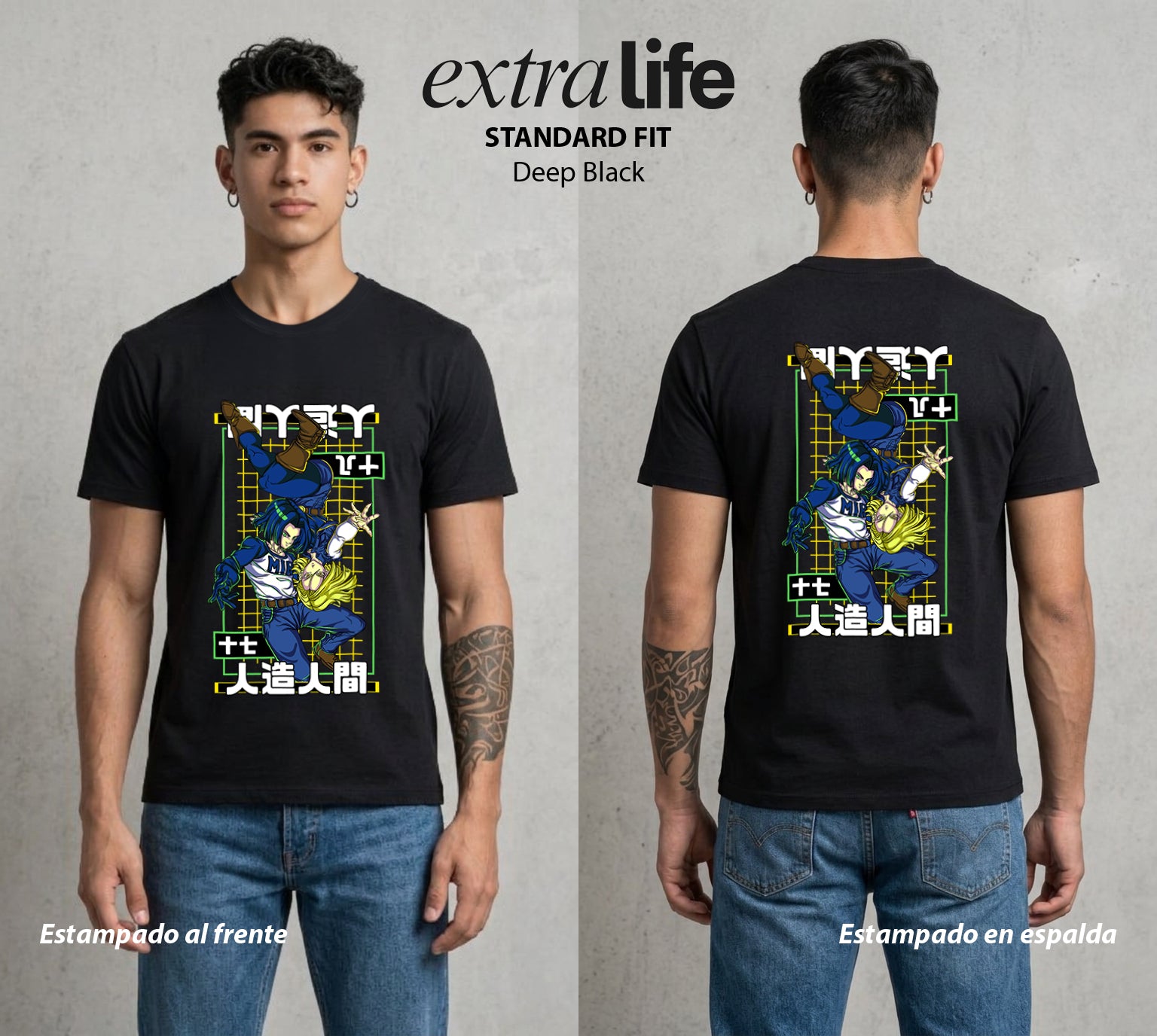 El Poder de las Esferas | Los Androides del Destino #00664 - Playera Standard Fit | Deep Black - Foto en modelo