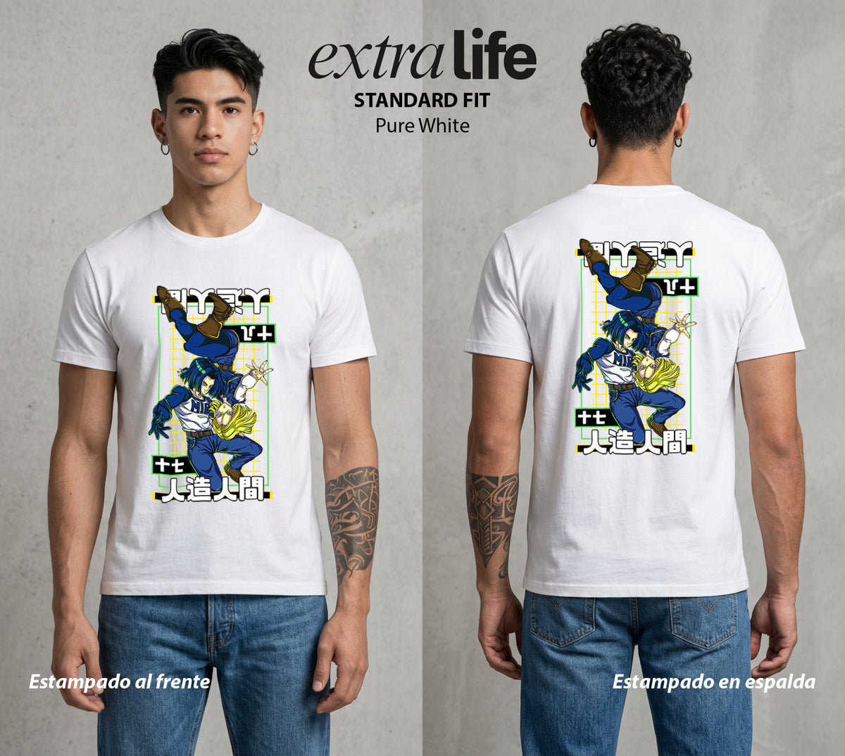 El Poder de las Esferas | Los Androides del Destino #00664 - Playera Classic Premium | Pure White - Foto en modelo