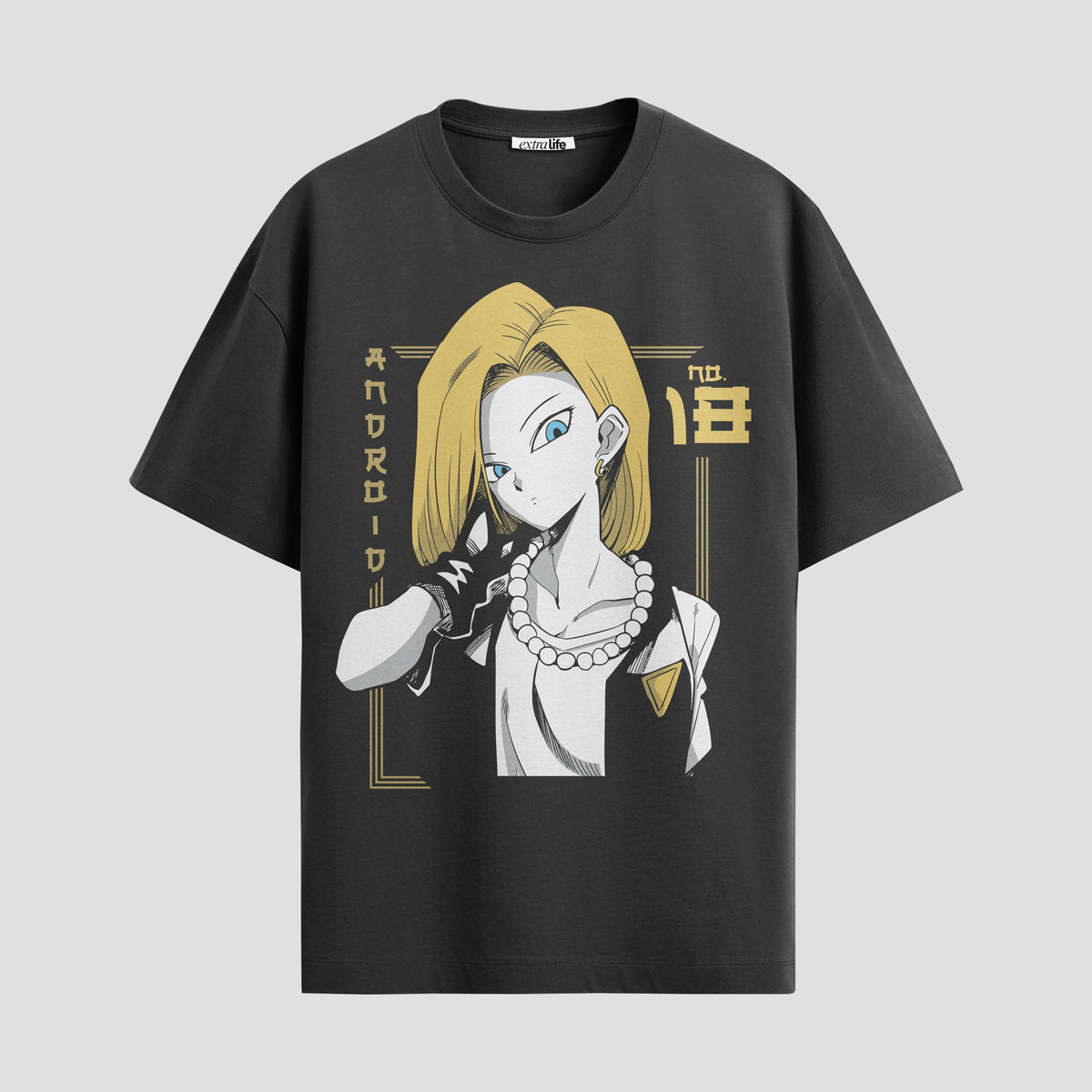 Playera urbana de anime y gaming ExtraLife MX, corte Classic Premium unisex ligero y transpirable en color Deep Black y Pure White, ropa de uso diario para gym y casual.