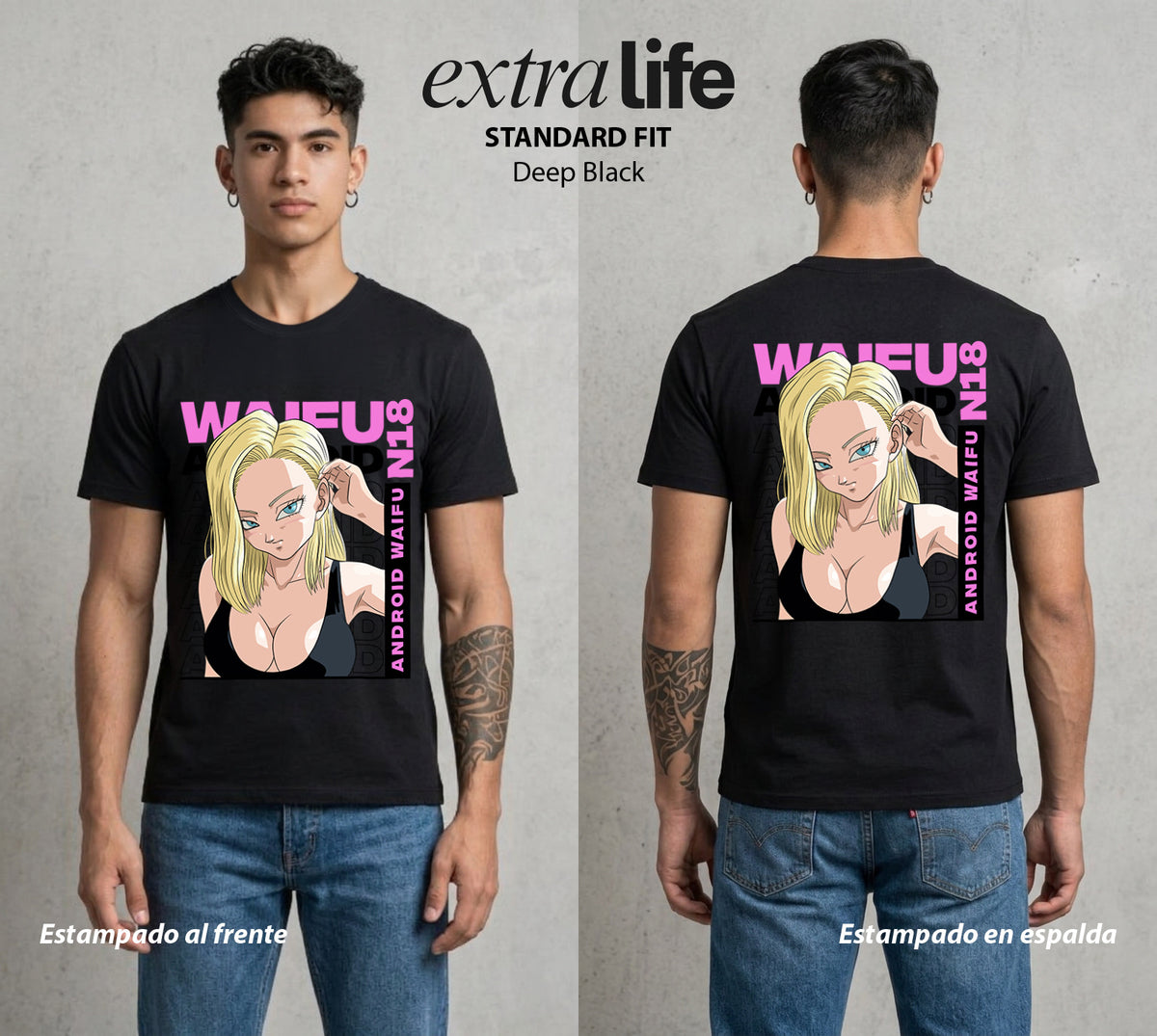 El Poder de las Esferas | El Android del Corazon del Corazon #00668 - Playera Classic Premium | Deep Black - Foto en modelo