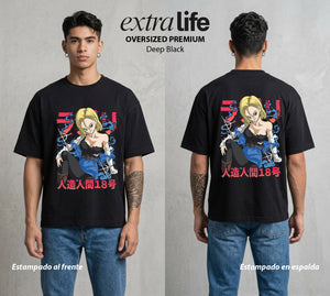 El Poder de las Esferas | El Corazon de Acero #00669 - Playera Oversized Premium | Deep Black - Foto en modelo
