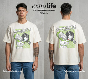 El Poder de las Esferas | La Maquina del Poder #00670 - Playera Oversized Premium | Off White - Foto en modelo