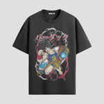 Playera urbana de anime y gaming ExtraLife MX, corte Standard Fit unisex ligero y transpirable en color Deep Black y Pure White, ropa de uso diario para gym y casual.