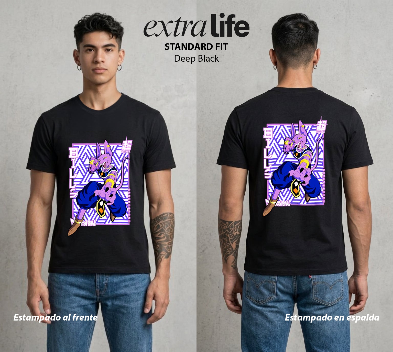 El Poder de las Esferas | El Dios Felino #00677 - Playera Standard Fit | Deep Black - Foto en modelo