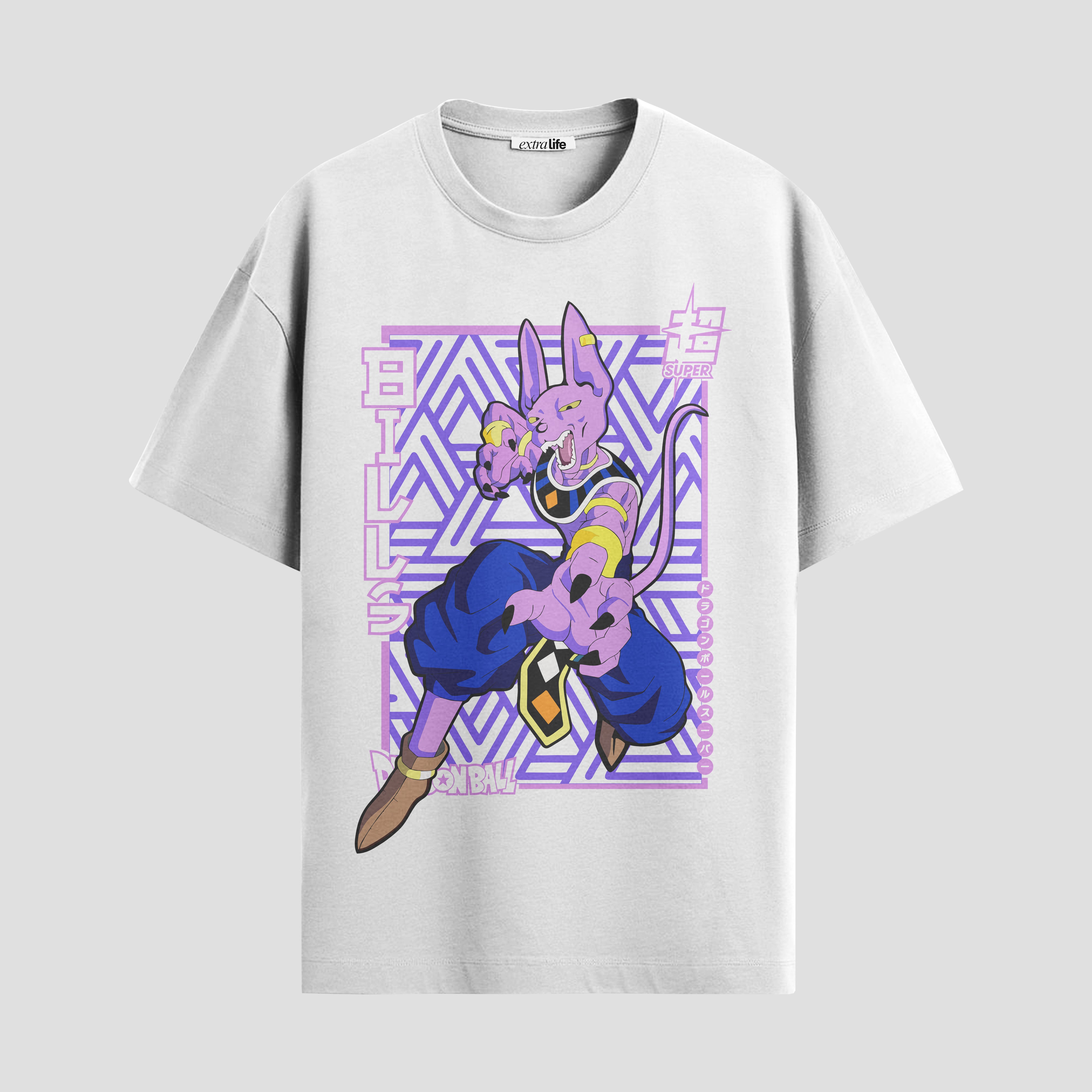 Playera urbana de anime y gaming ExtraLife MX, corte Standard Fit unisex ligero y transpirable en color Deep Black y Pure White, ropa de uso diario para gym y casual.