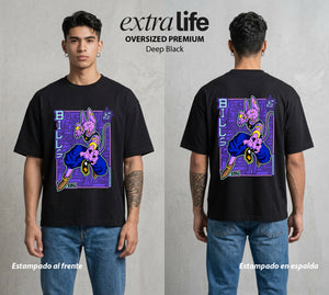 El Poder de las Esferas | El Destructor Dormilón #00678 - Playera Oversized Premium | Deep Black - Foto en modelo