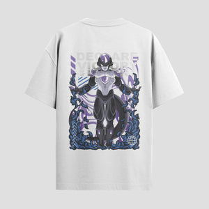 Playera urbana de anime y gaming ExtraLife MX, corte Standard Fit unisex ligero y transpirable en color Deep Black y Pure White, ropa de uso diario para gym y casual.